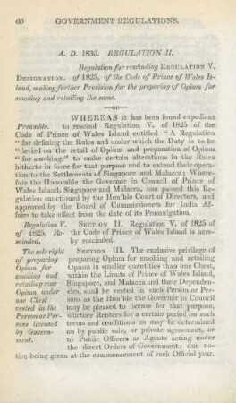 Government regulations