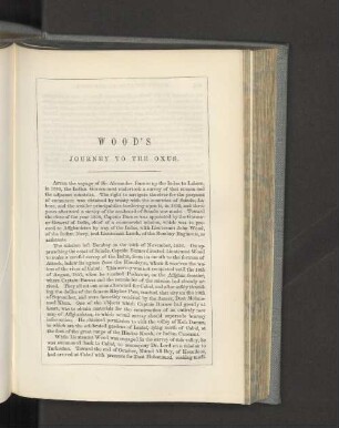 Wood's journey to the Oxus.