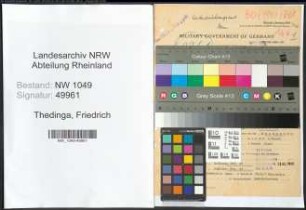 Entnazifizierung Friedrich Thedinga , geb. 14.12.1885 (Anwalt)