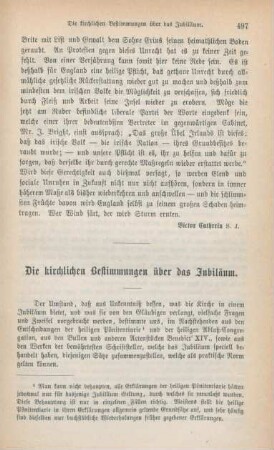497-511 Die kirchlichen Bestimmungen über das Jubiläum