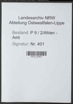 Sterberegister Standesamt Ahlen-Amt