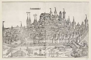 Nvremberga, aus: Hartmann Schedel, "Registrum huius operis libri cronicarum cu figuris et ymagibus ab inicio mudi", Nürnberg 12.7.1493