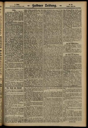 Zweite Ausgabe vom Montag, den 07. April 1913.