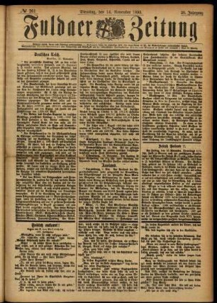 Ausgabe vom Dienstag, den 14. November 1893.