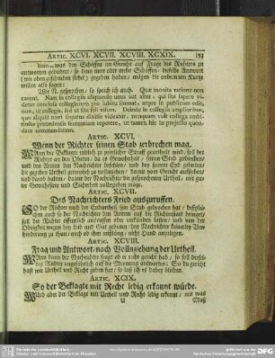 Artic. XCVII. Des Nachrichters Fried auszuruffen