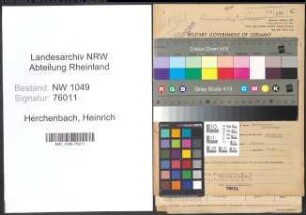 Entnazifizierung Heinrich Herchenbach , geb. 08.07.1894 (Metzger)
