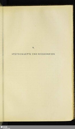 V. Spätromantik Und Biedermeier