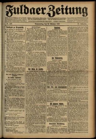 Ausgabe vom Donnerstag, den 11. Oktober 1917.