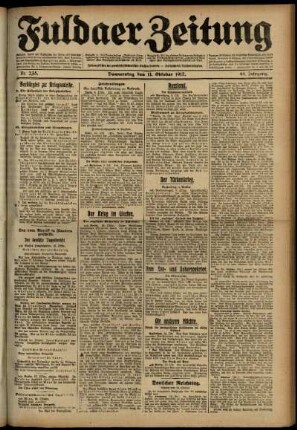 Ausgabe vom Donnerstag, den 11. Oktober 1917.