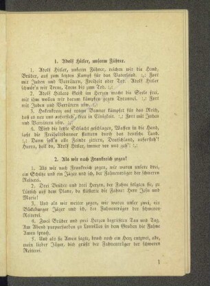 1. Adolf Hitler, unserm Führer.