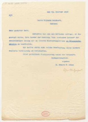 Brief an Wilhelm Reinhard : 23.02.1916