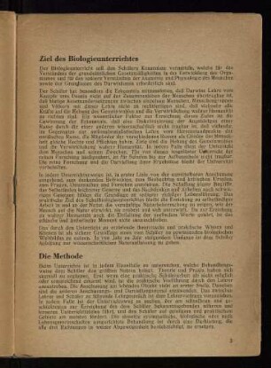 Ziel des Biologieunterrichts