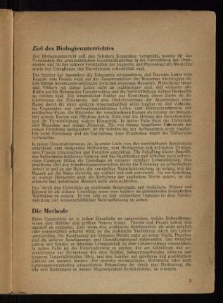 Ziel des Biologieunterrichts