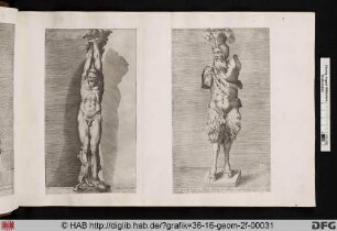 Links: Statue des geschundenen Marsyas.
