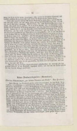 Ueber Denkwürdigkeiten (Memoiren)