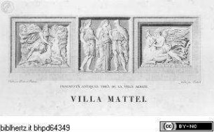 Choix des plus célèbres maisons de plaisance de Rome et de ses environs, Illustration Seite 21: Fragments antiques tirés de la Villa Albani