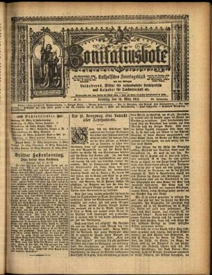 Erste Ausgabe vom Sonntag, den 10. März 1912.