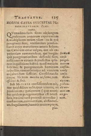Morum Causa Susceptae Peregrinationis Praecepta.