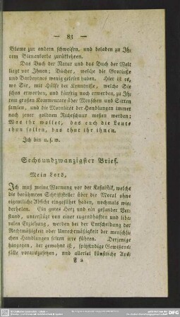 Sechsundzwanzigster Brief