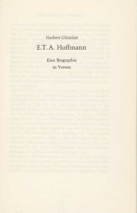 E. T. A. Hoffmann : eine Biographie in Versen