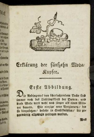 Erklärung der fünfzehn Modekupfer