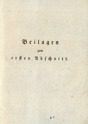 Beilagen zum ersten Abschnitt