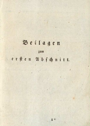 Beilagen zum ersten Abschnitt