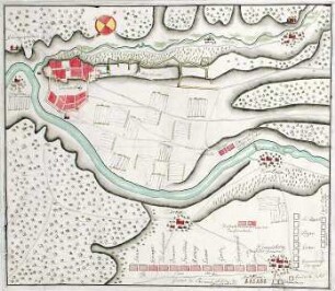 WHK 8 Reichs- und Französischer Krieg von 1688-1697 bis zum Frieden von Ryswick: Plan der Belagerung der Ebernburg, 1692