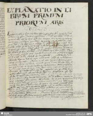 EXPLANATIO IN LIBRVM PRIMVM PRIORVM ARISTOTELJS.