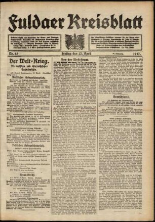 Ausgabe vom Freitag, den 13. April 1917.