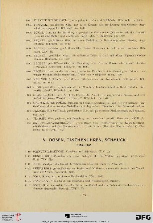 V. Dosen, Taschenuhren, Schmuck (Nr. 1100-1200)