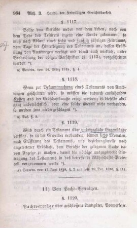 11) Von Pacht-Verträgen.