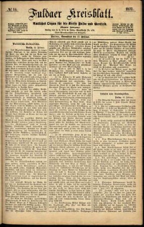 Ausgabe vom Samstag, den 17. Februar 1877.