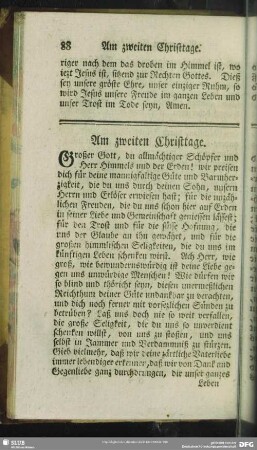 Am zweiten Christtage