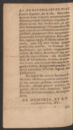 De Memoria, Et Recordatione, Cap. XV.