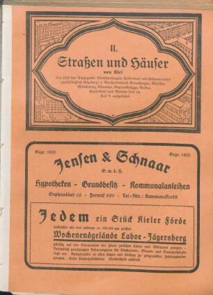 II. Straßen und Häuser von Kiel