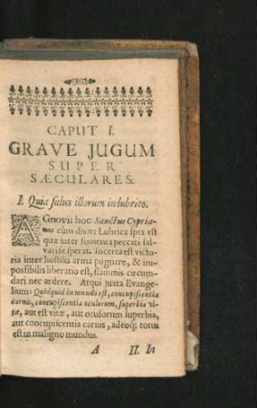 Caput I. Grave Jugum Super Saeculares.