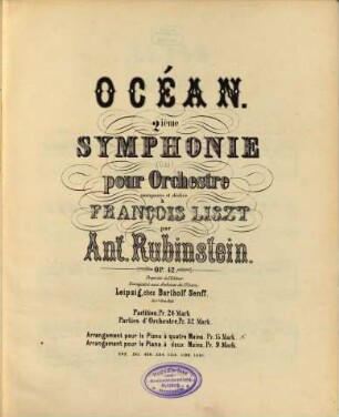 Océan : 2. symphonie (C-Dur) pour orchestre ; op. 42
