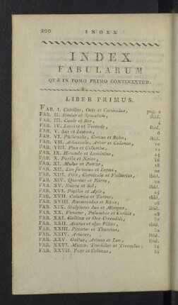 Index fabularum.