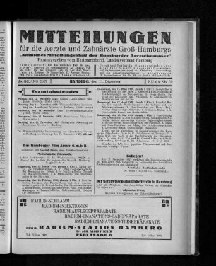 Jahrgang 1927, Hamburg, den 11. Dezember, Nummer 50