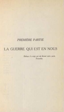 Première Partie La Guerre Qui Est En Nous