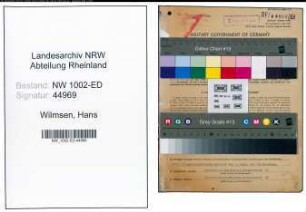 Entnazifizierung Hans Wilmsen, geb. 16.04.1897 (Lehrer)