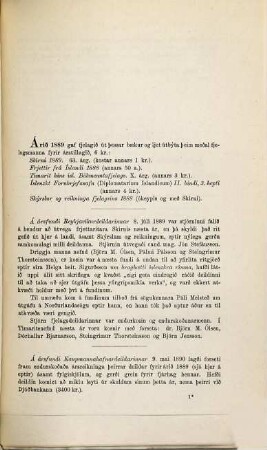 Skýrslur og reikníngar hins Íslenzka Bókmentafélags. 1889