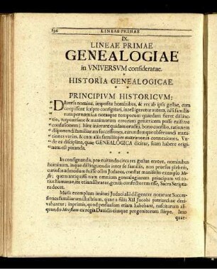 IX. Lineae Primae Genealogiae in Universum consideratae.