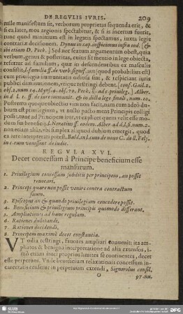 Regula XVI. Decet concessum à Principe beneficium esse mansurum