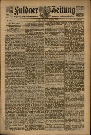 Erste Ausgabe vom Montag, den 21. Juni 1909.
