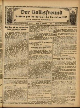 Ausgabe vom Sonntag, den 15. November 1914.