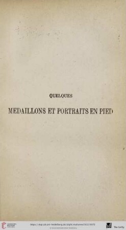Quelques médaillons et portraits en pied