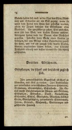 Dritter Abschnitt. Giftpflanzen, die scharf und betäubend zugleich sind.