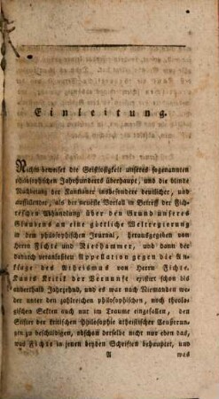 Gemeinfaßliche Darstellung des Fichteschen Systems und der daraus hervorgehenden Religionstheorie, Erster Band